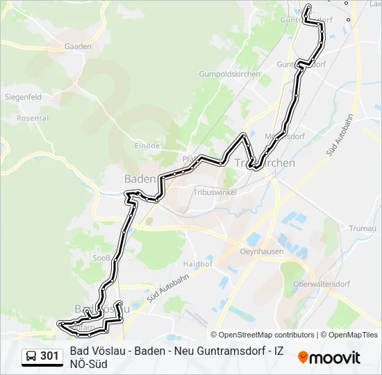 301 Bus Line Map