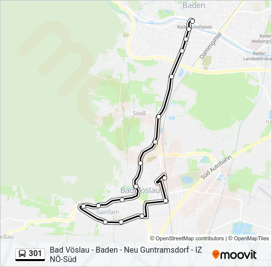 301 Bus Line Map