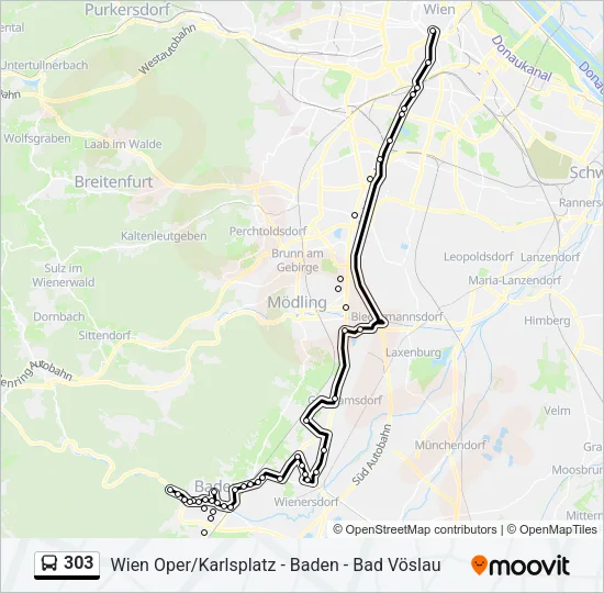 303 Bus Line Map