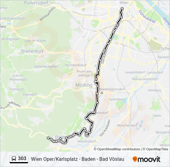 303 Bus Line Map
