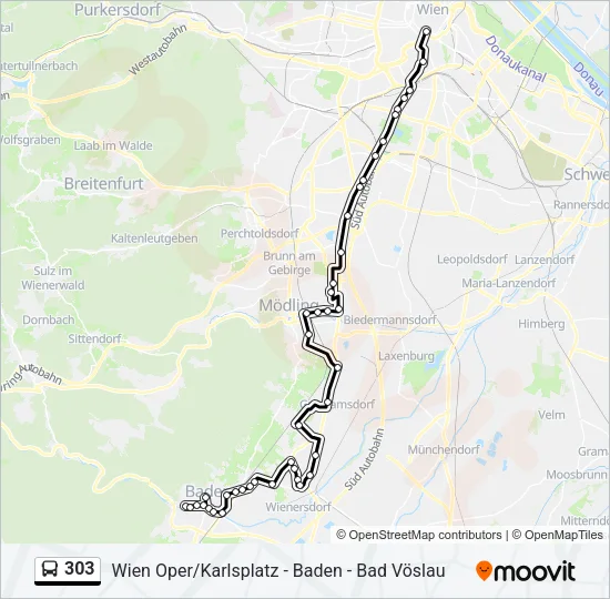 303 Bus Line Map