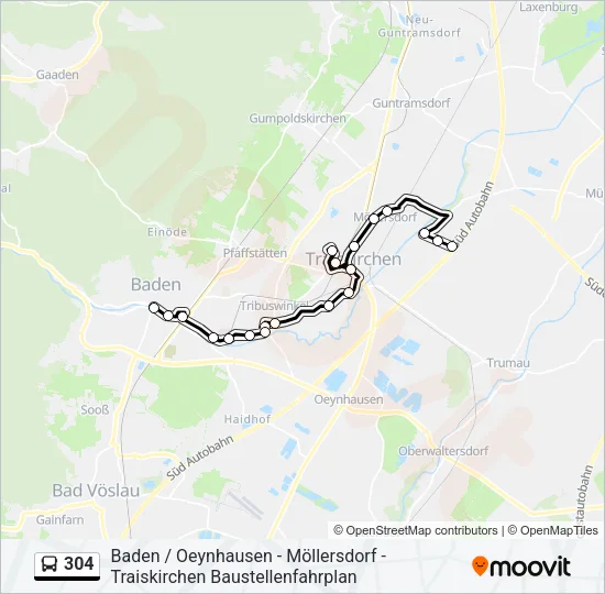304 Bus Line Map