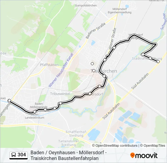 304 Bus Line Map
