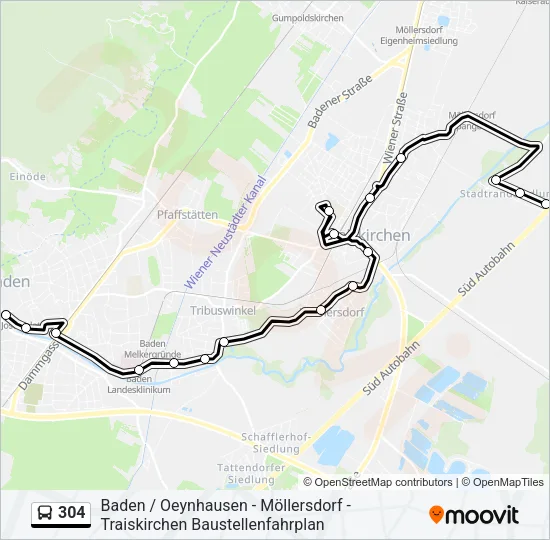 304 Bus Line Map