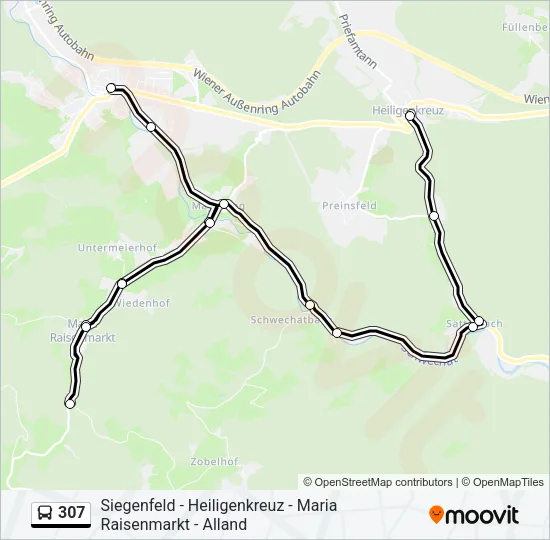 307 Bus Line Map
