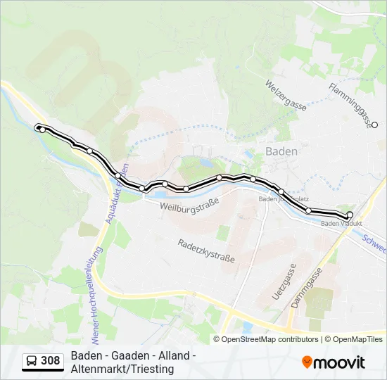308 Bus Line Map