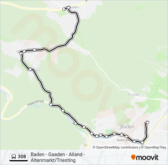 308 Bus Line Map