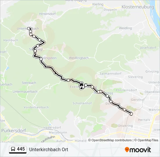 445 Bus Line Map
