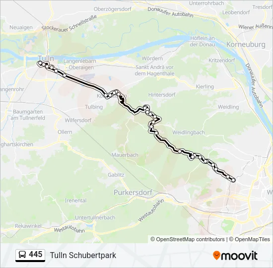 445 Bus Line Map