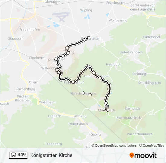 449 Bus Line Map