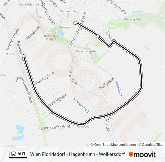 501 Bus Line Map