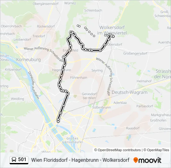 501 Bus Line Map