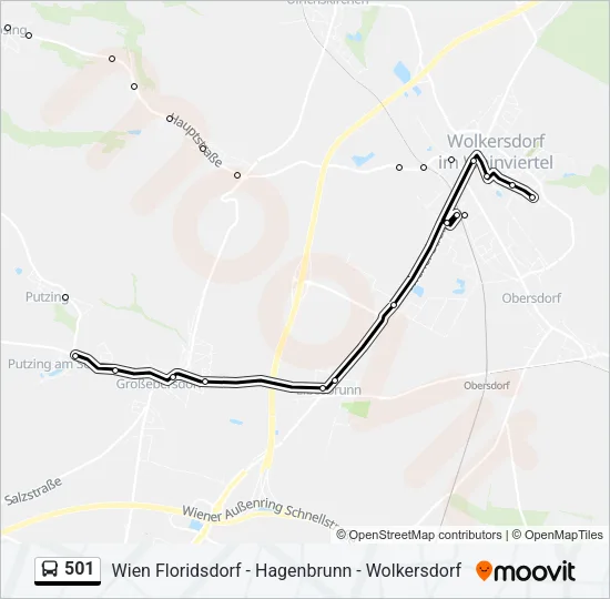 501 Bus Line Map