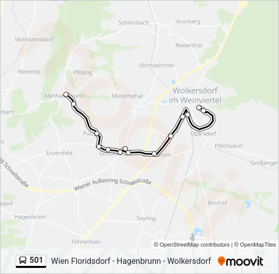 501 Bus Line Map