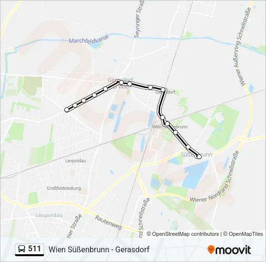 511 Bus Line Map