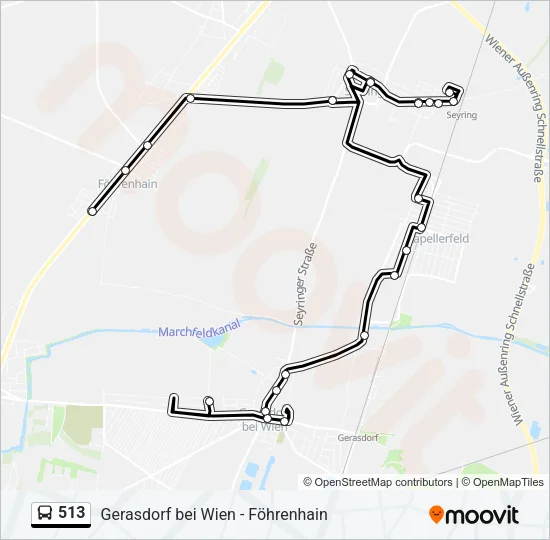 513 Bus Line Map