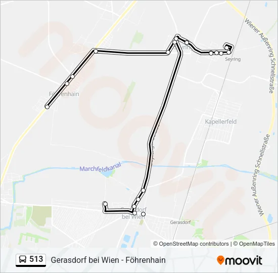 513 Bus Line Map