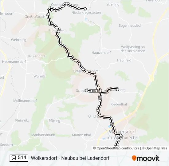 514 Bus Line Map