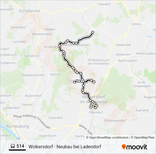 514 Bus Line Map