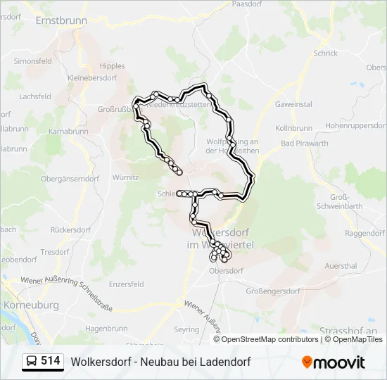 514 Bus Line Map