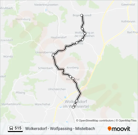 515 Bus Line Map