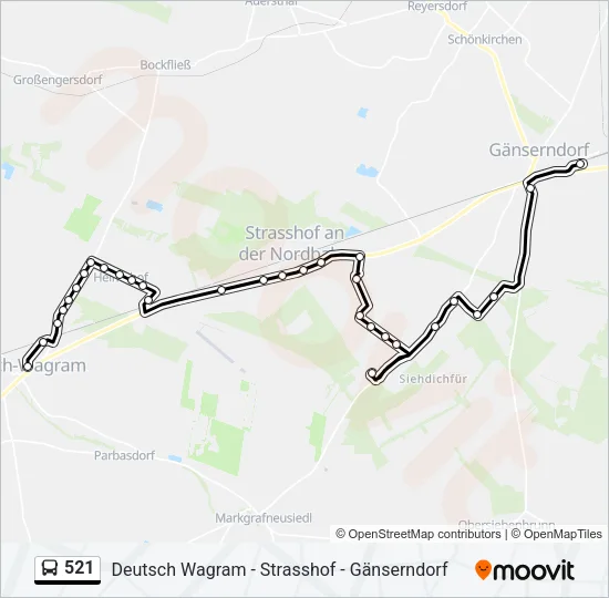 521 Bus Line Map