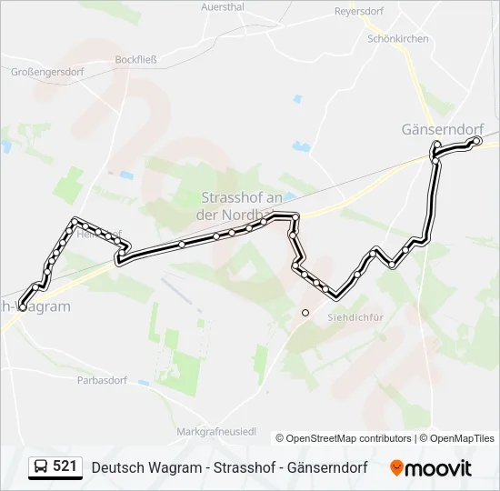 521 Bus Line Map