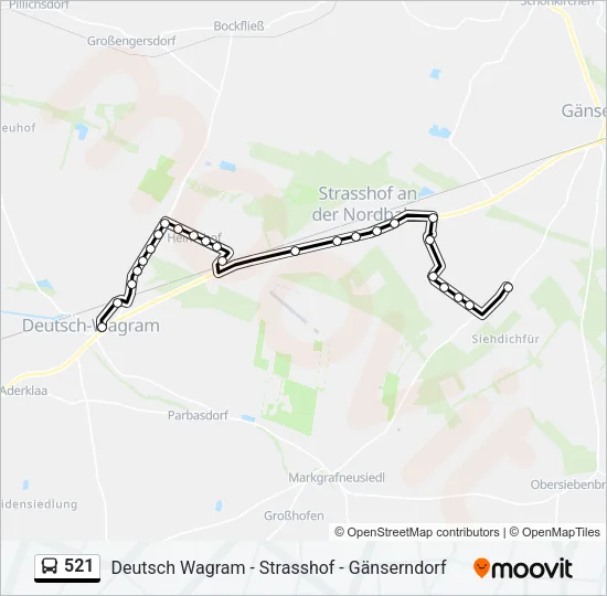 521 Bus Line Map