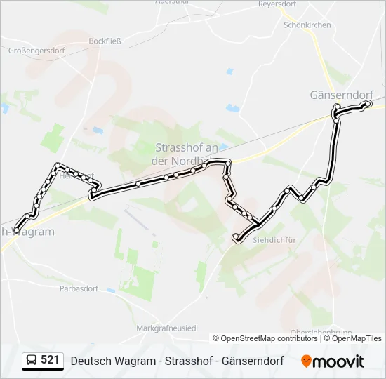 521 Bus Line Map