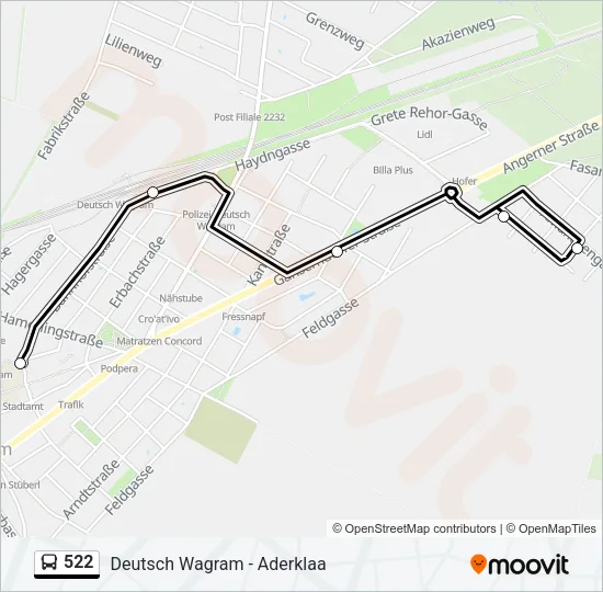 522 Bus Line Map