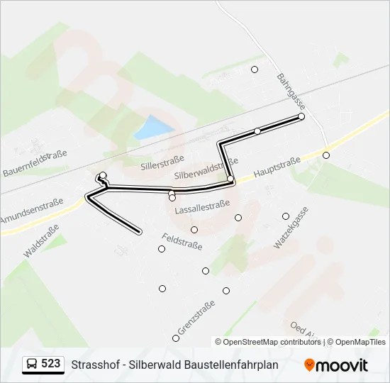 523 Bus Line Map