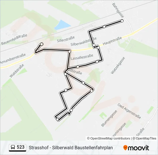 523 Bus Line Map