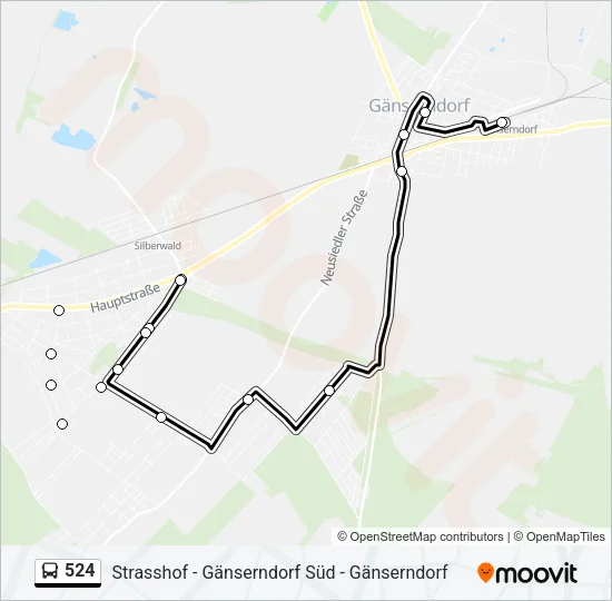 524 Bus Line Map