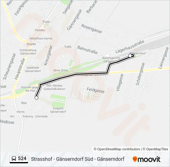 524 Bus Line Map
