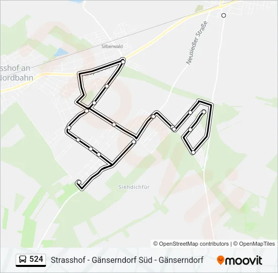 524 Bus Line Map