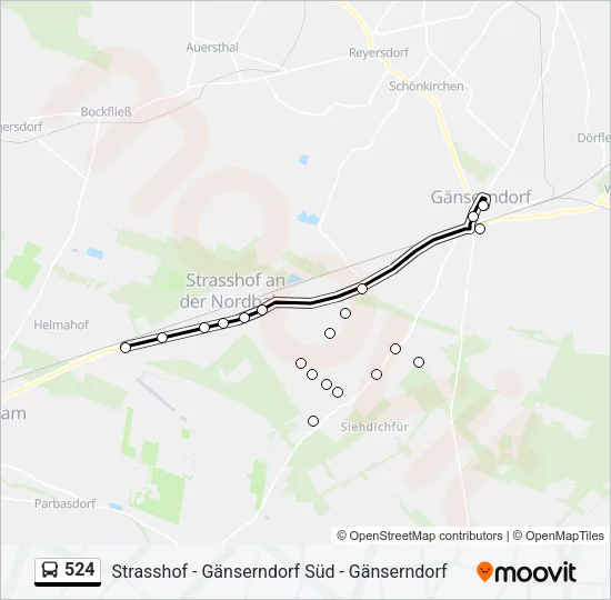 524 Bus Line Map