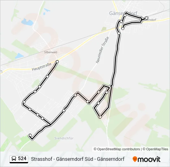 524 Bus Line Map