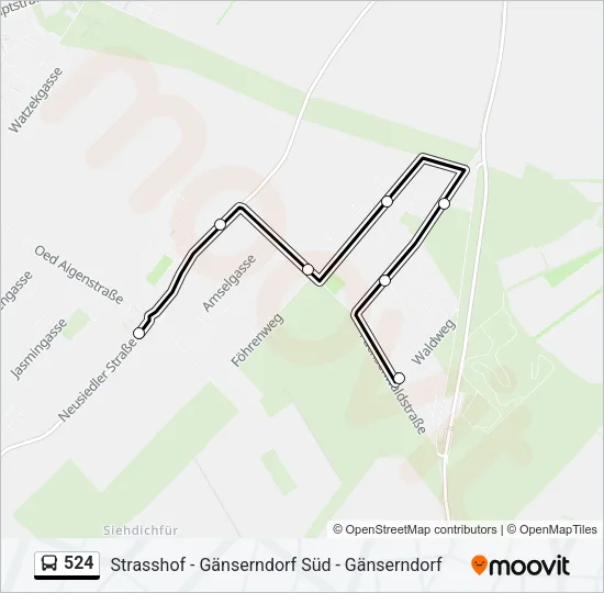 524 Bus Line Map