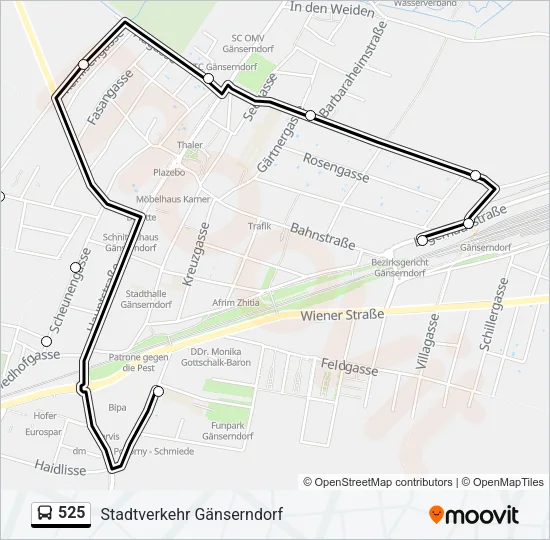 525 Bus Line Map