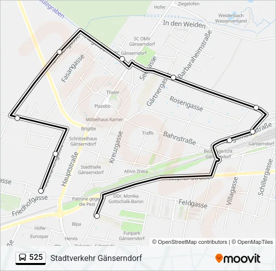 525 Bus Line Map