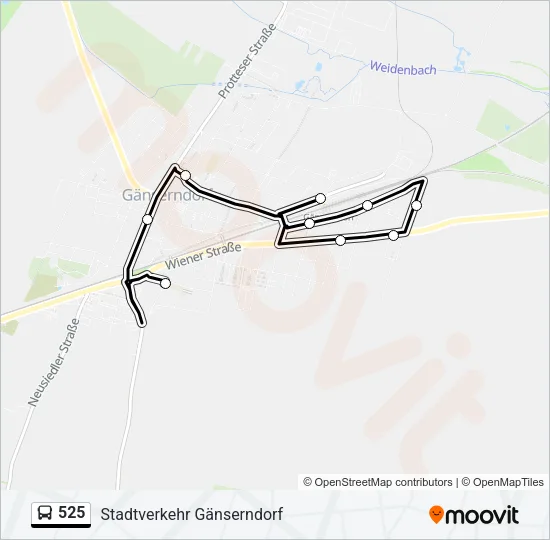 525 Bus Line Map