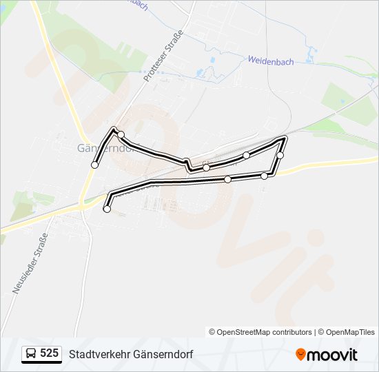 525 bus Line Map