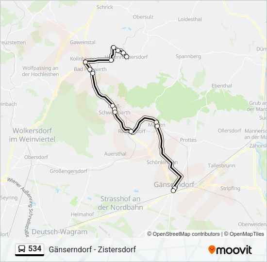 534 Bus Line Map