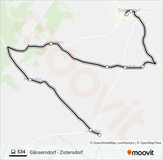 534 Bus Line Map