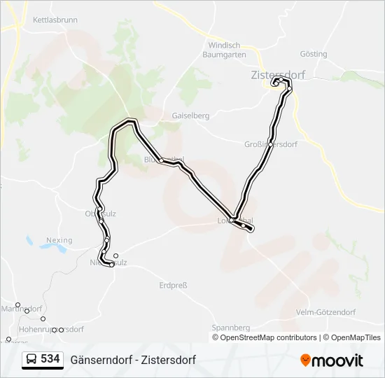 534 Bus Line Map