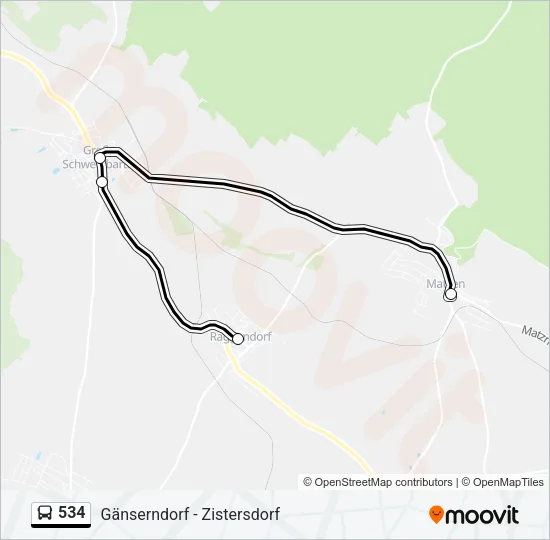534 Bus Line Map