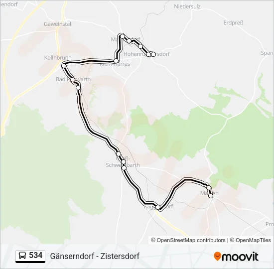 534 Bus Line Map