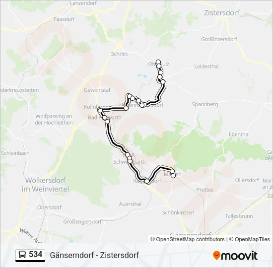 534 Bus Line Map