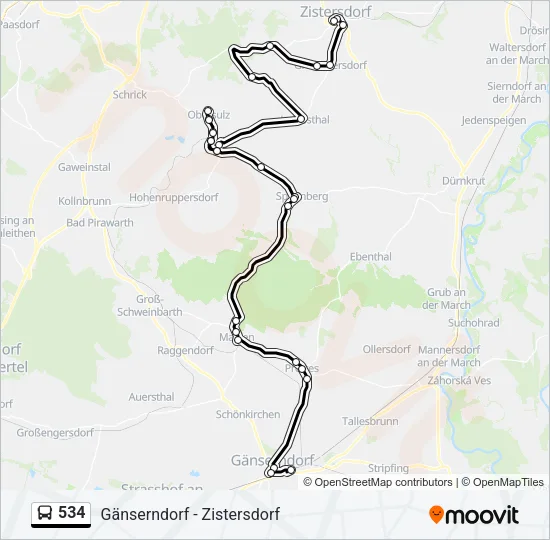 534 Bus Line Map