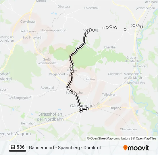 536 Bus Line Map